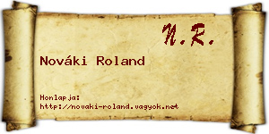Nováki Roland névjegykártya